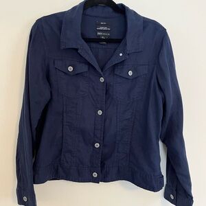 Navy linen denim style jacket Jones New York